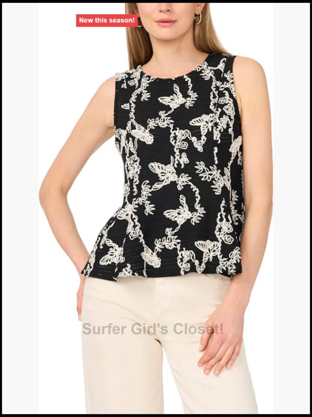 Sleeveless Printed Tank Top Square Neck Pullover Blouse
